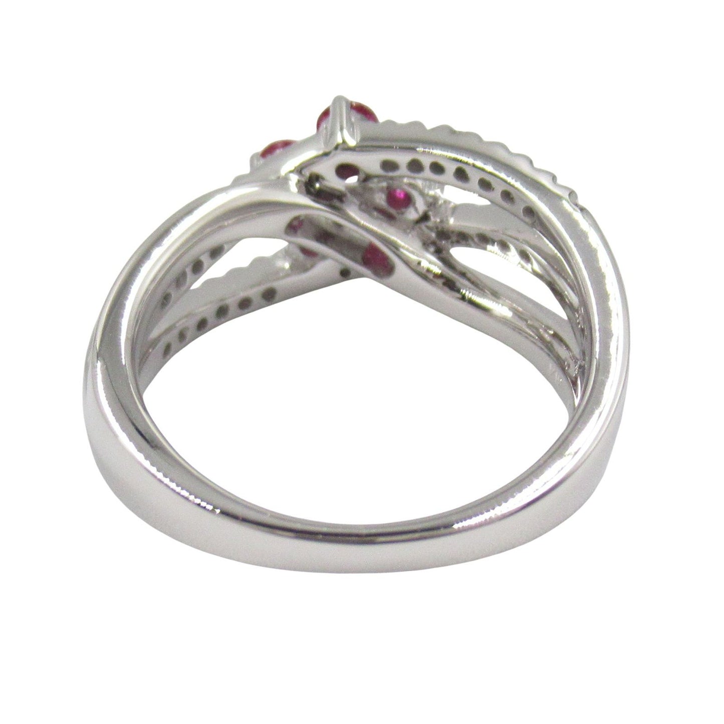 Exquisite Ruby and Diamond Ring in 18K White Gold