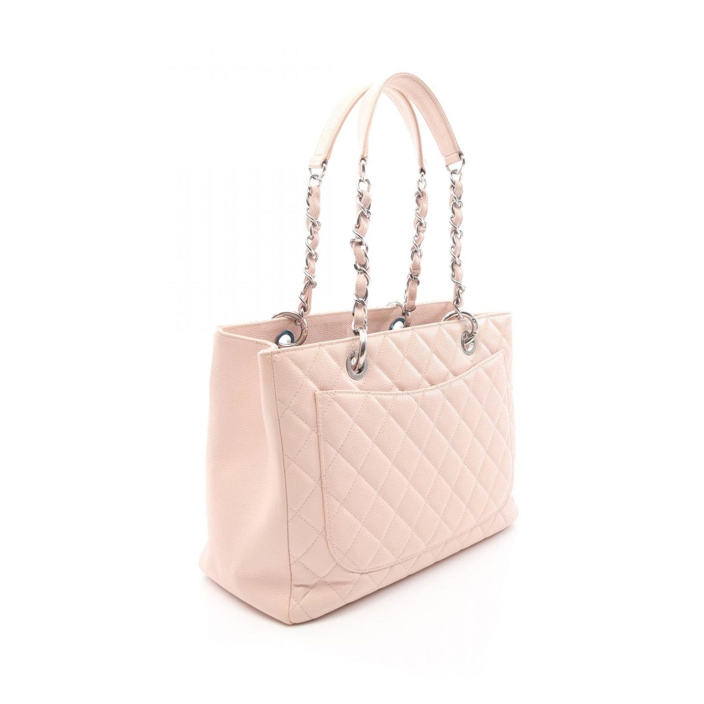 CHANEL Matelassé Grand Shopping Tote in Baby Pink Caviar Skin