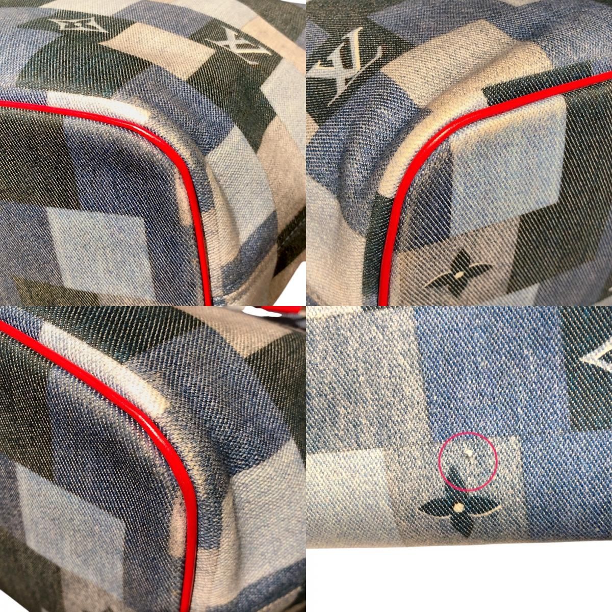 Louis Vuitton Neverfull MM Monogram Denim Tote Bag with Gold Hardware