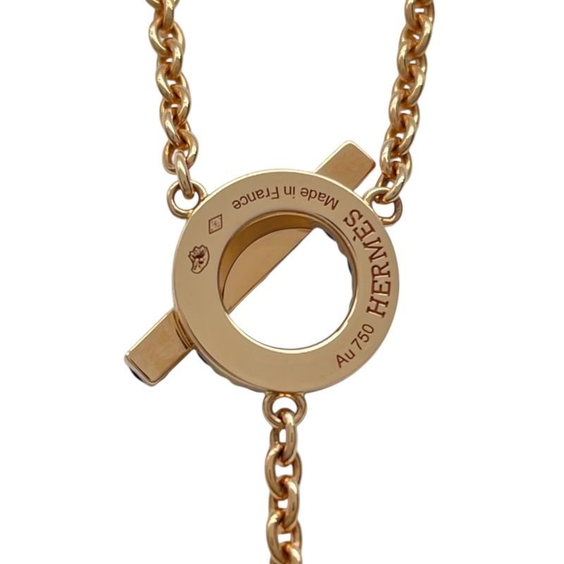HERMES Finesse Necklace in K18 Pink Gold with Black Spinel