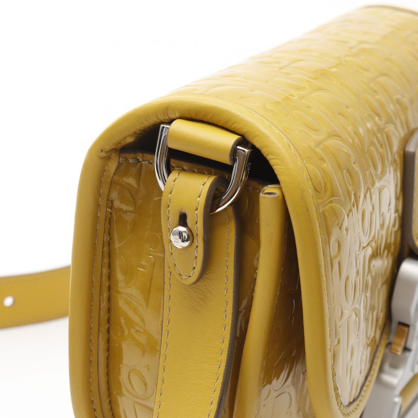 Dior GALLOP Oblique Yellow Patent Leather Shoulder Bag