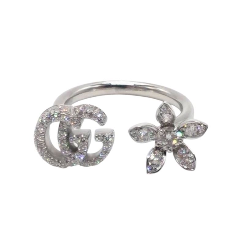 GUCCI Flora Diamond Ring in 750 White Gold - Exquisite Elegance