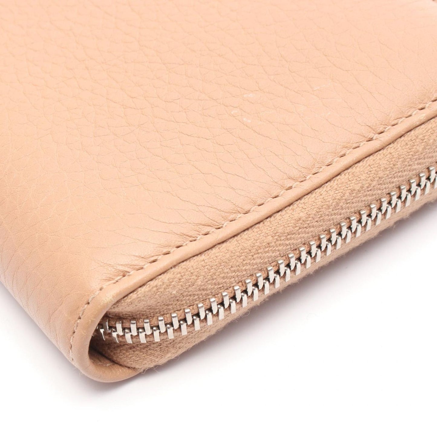 GUCCI Bamboo Round Wallet in Beige Leather - Timeless Elegance