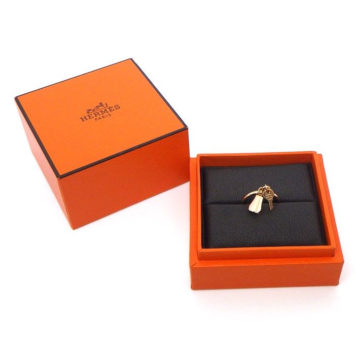 HERMES Kelly Clic Clac PM Swing Key Lock Ring in K18 Pink Gold
