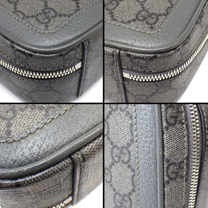 GUCCI Ophidia Small Crossbody Bag in Grey & Black GG Supreme Canvas