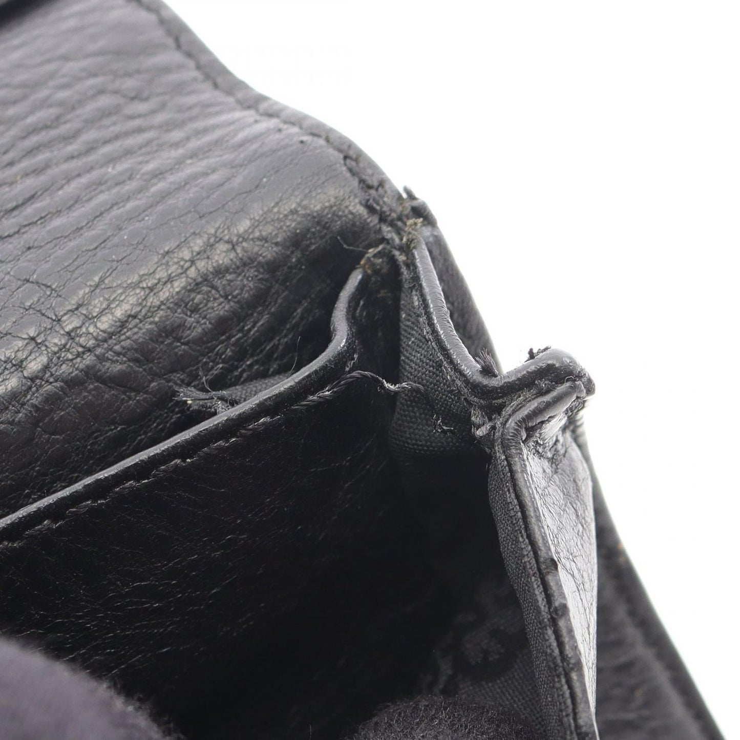 CHROME HEARTS Long Single Fold Tips Leather Wallet - Black & Silver