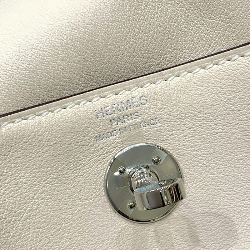 HERMES Lindy Mini Verso Bag - Nat×Sesame with Silver Hardware