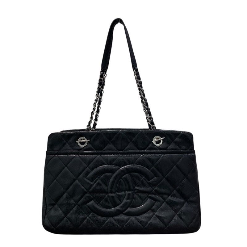 CHANEL Coco Mark Chain Tote - Black Caviar Leather
