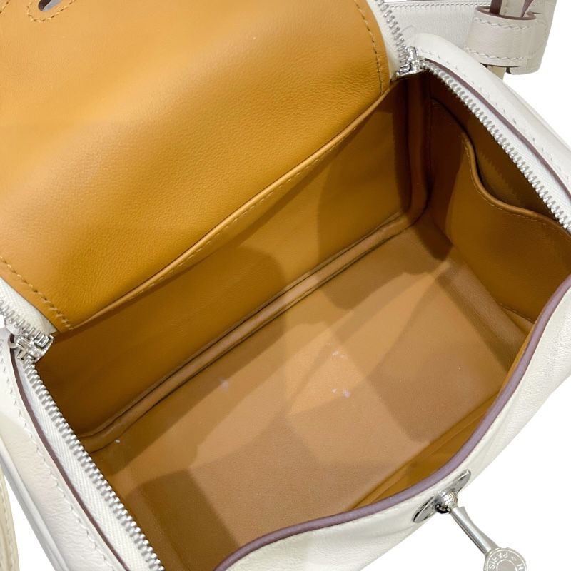 HERMES Lindy Mini Verso Bag - Nat×Sesame with Silver Hardware
