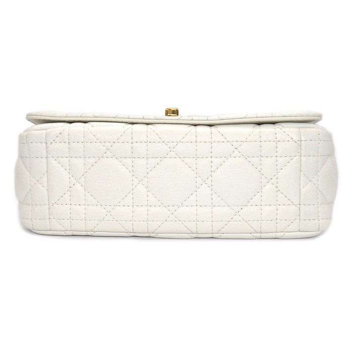 Dior Caro Soft Small Shoulder Bag in Ivory Calfskin