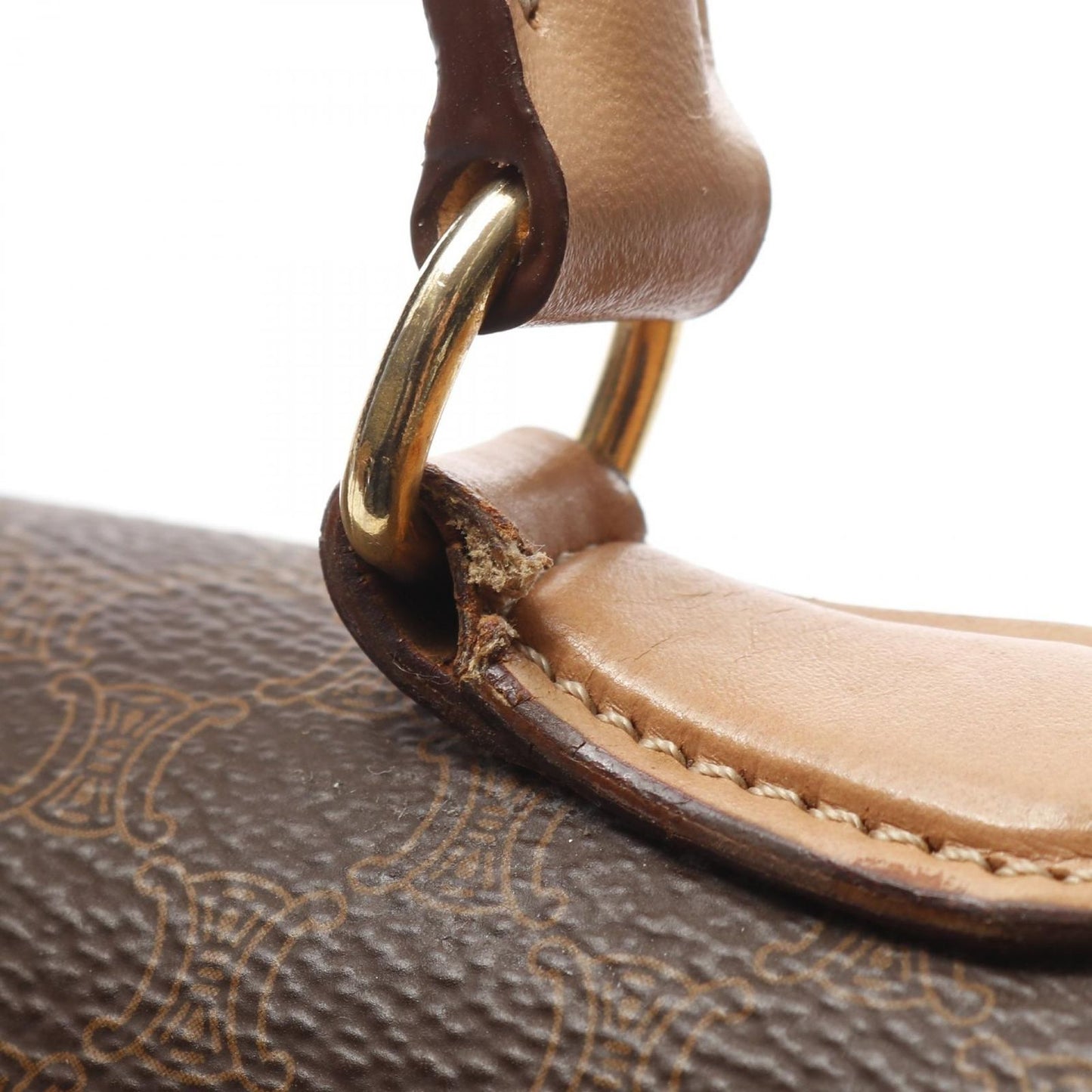 CELINE Macadam Handbag in Dark Brown PVC Coated Canvas