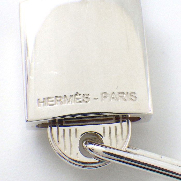 HERMES Alpha Kelly Padlock Key Chain Necklace in Silver 925