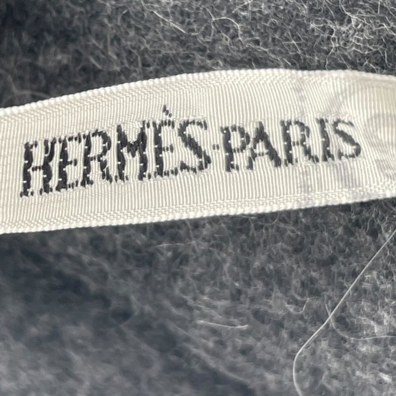 HERMES Cashmere/Wool Scarf in Black/Gray - Unisex Luxury Accessory