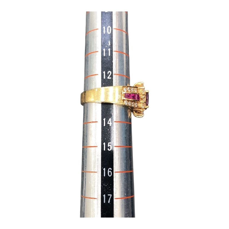 Exquisite K18YG Ruby and Diamond Ring - A Timeless Treasure