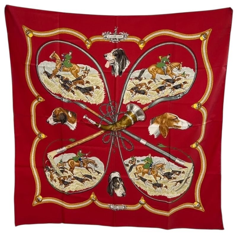HERMES Le Laisser Courre 90cm Silk Scarf - Timeless Elegance