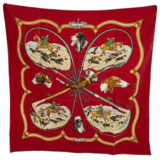 HERMES Le Laisser Courre 90cm Silk Scarf - Timeless Elegance