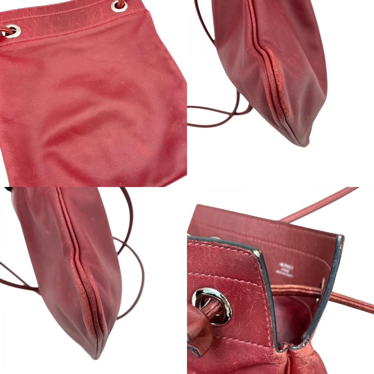HERMES Aline Mini Shoulder Bag in Rouge Ash with Silver Hardware