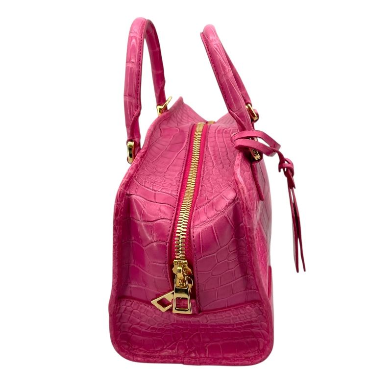 LOEWE Amazona 28 Pink Crocodile Leather Shoulder Bag