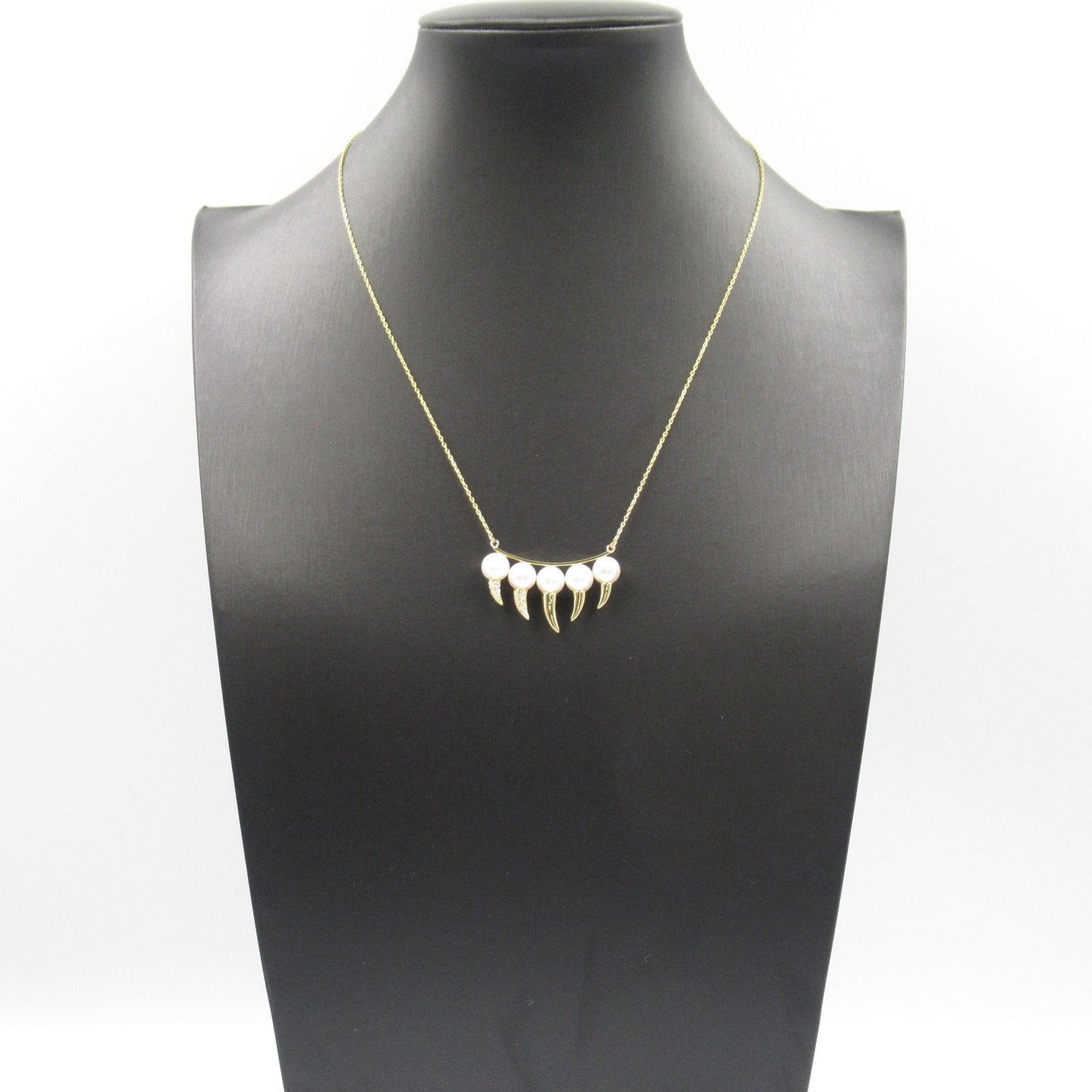 TASAKI Danger Fang Necklace with Pearl and Diamond in 18K Gold