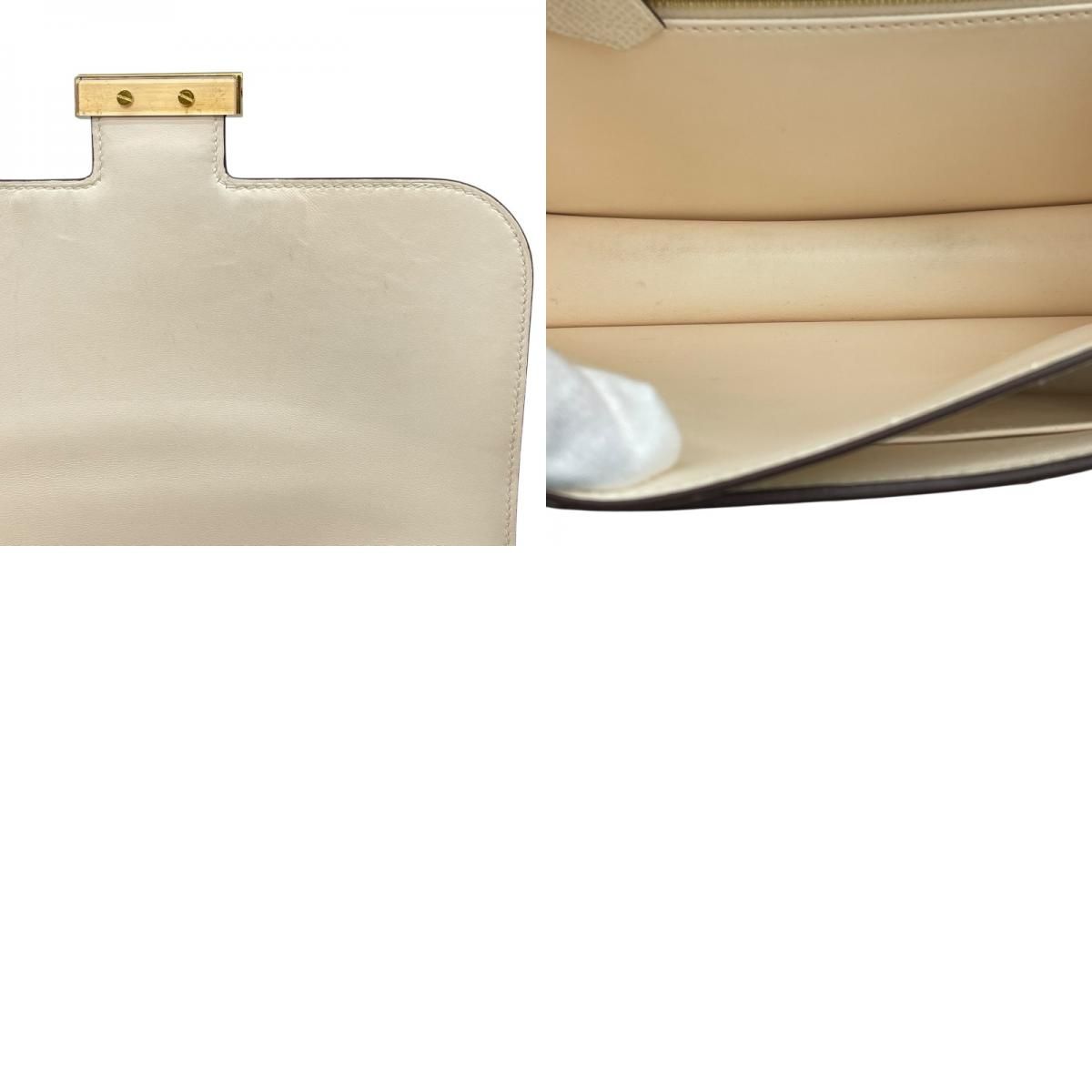 HERMES Constance 24 Nat Leather Shoulder Bag with Gold Hardware