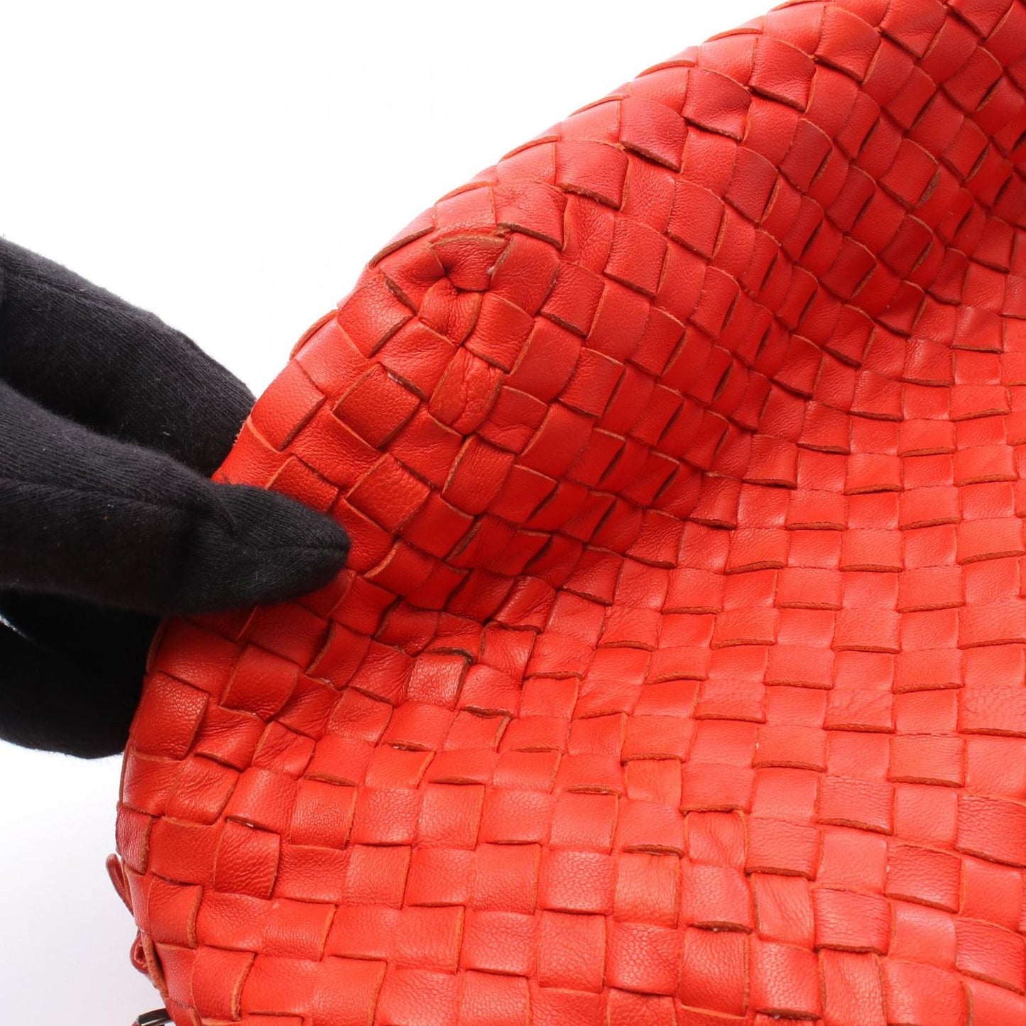 Bottega Veneta Intrecciato Red Leather Shoulder Bag