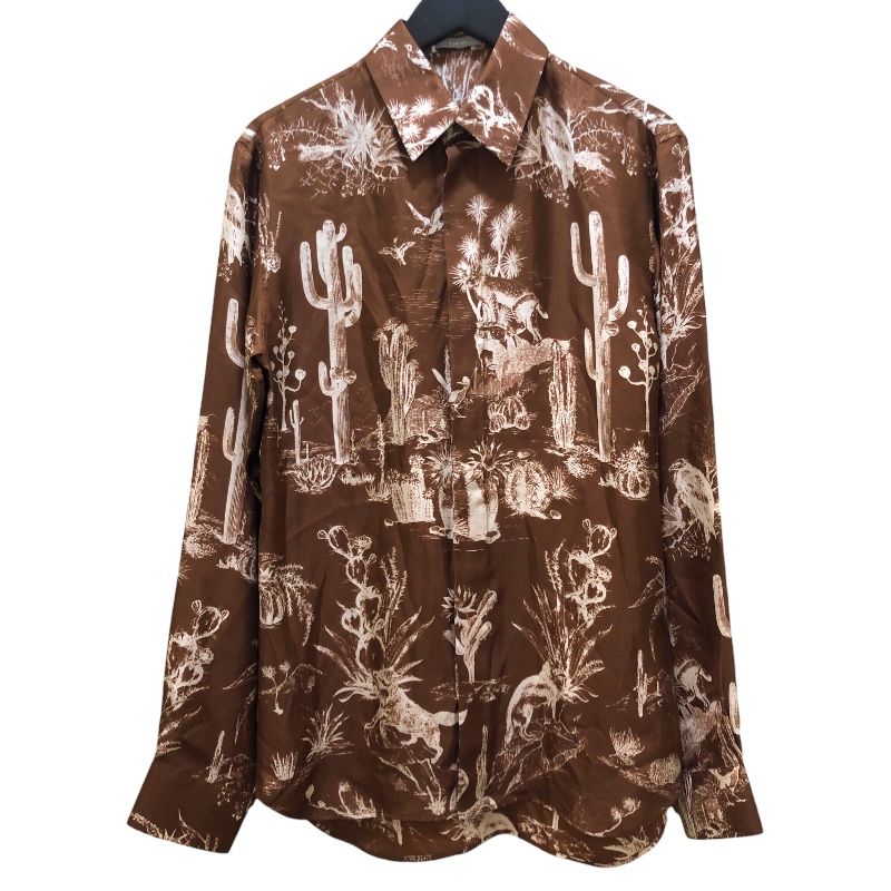 Christian Dior × Cactus Jack Silk Shirt - Brown, Size 39