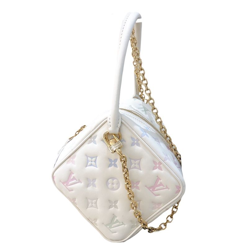 Louis Vuitton Limited Edition Square Bag - Monogram Embossed with Gold Hardware