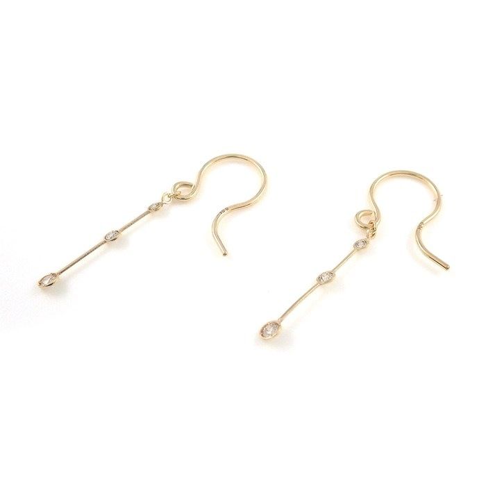 Elegant Diamond Drop Hook Earrings in K10 Yellow Gold