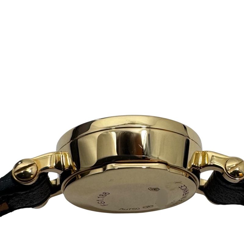 HERMES Faubourg FG1.186 White K18YG Leather Strap Quartz Ladies Watch