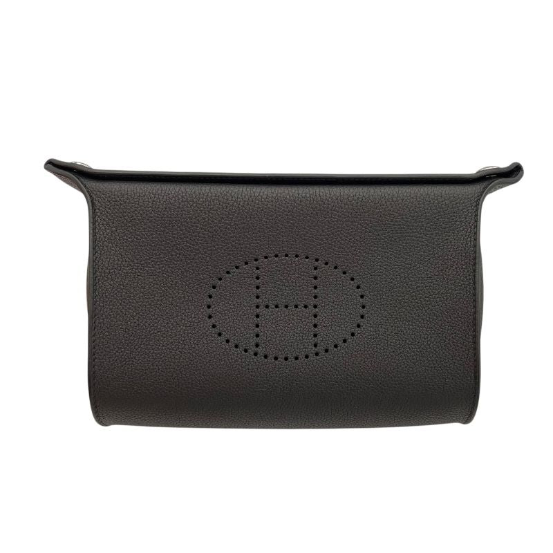 HERMES Vido Posh W Stamp Black Togo Leather Shoulder Bag