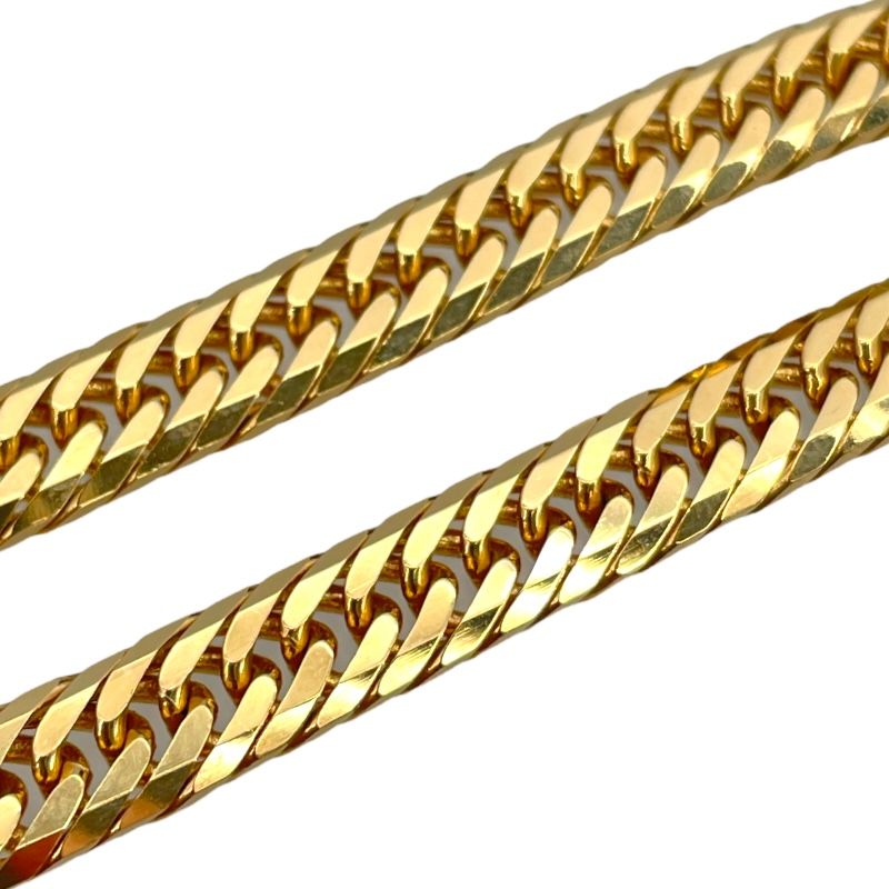 Exquisite K18 Gold 8-Sided Triple Figaro Anklet