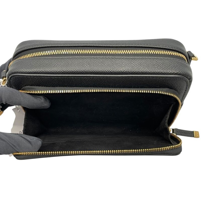 Christian Dior Calo Double Pouch Shoulder Bag - Black & Gold