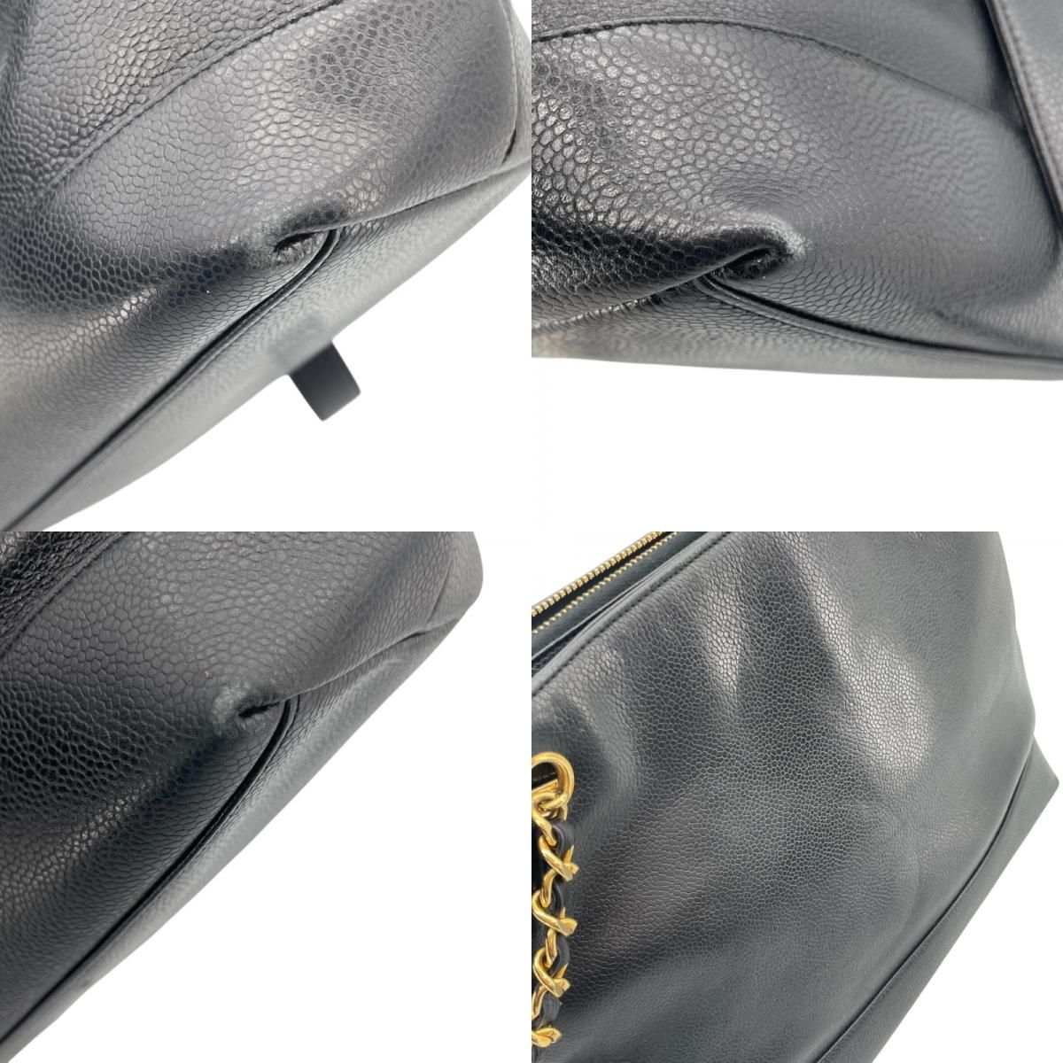 CHANEL Coco Mark Shoulder Bag in Black Caviar with Gold Hardware