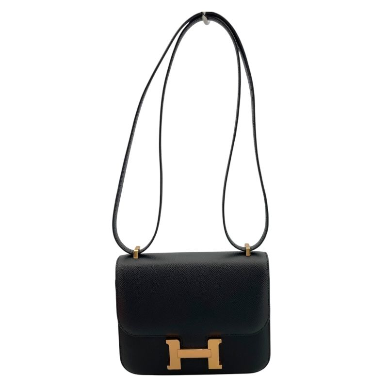 HERMES Constance 3 Mini Black Epson Shoulder Bag with Gold Hardware