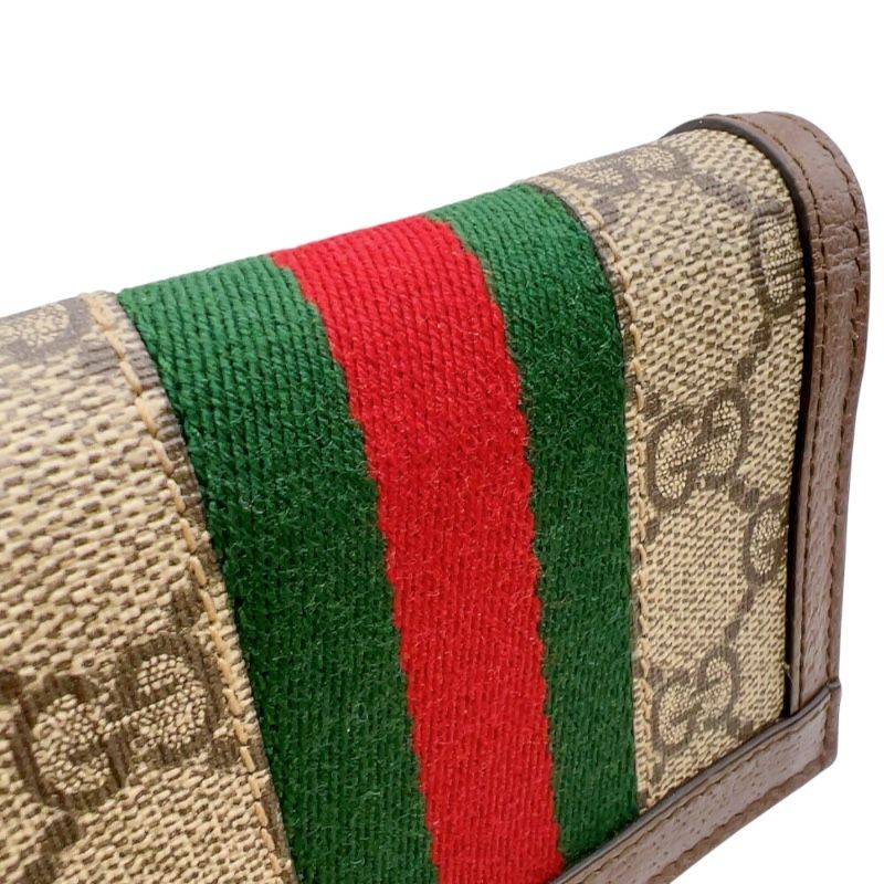 GUCCI Ophidia GG Mini Wallet - Brown with Gold Hardware