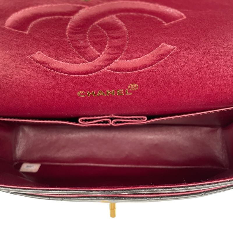 CHANEL Matelassé 25 Black Lambskin Shoulder Bag with Gold Hardware