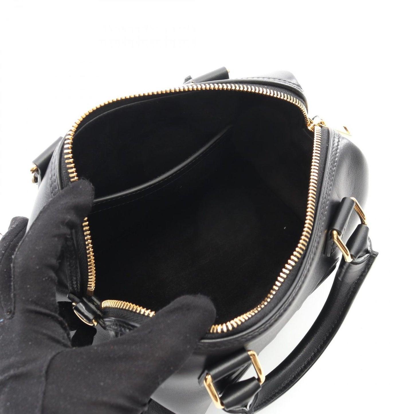 CELINE Small Boston Cuire Triomphe Handbag - Black Leather