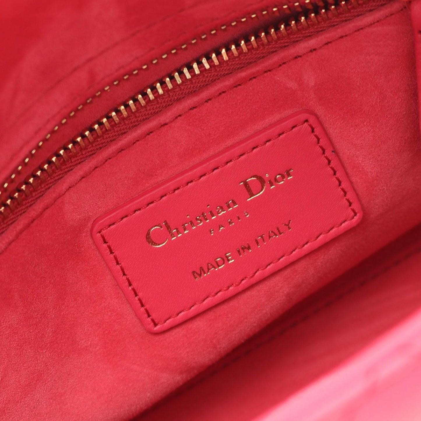 Dior Lady Dior Small Cannage Handbag in Magenta Leather