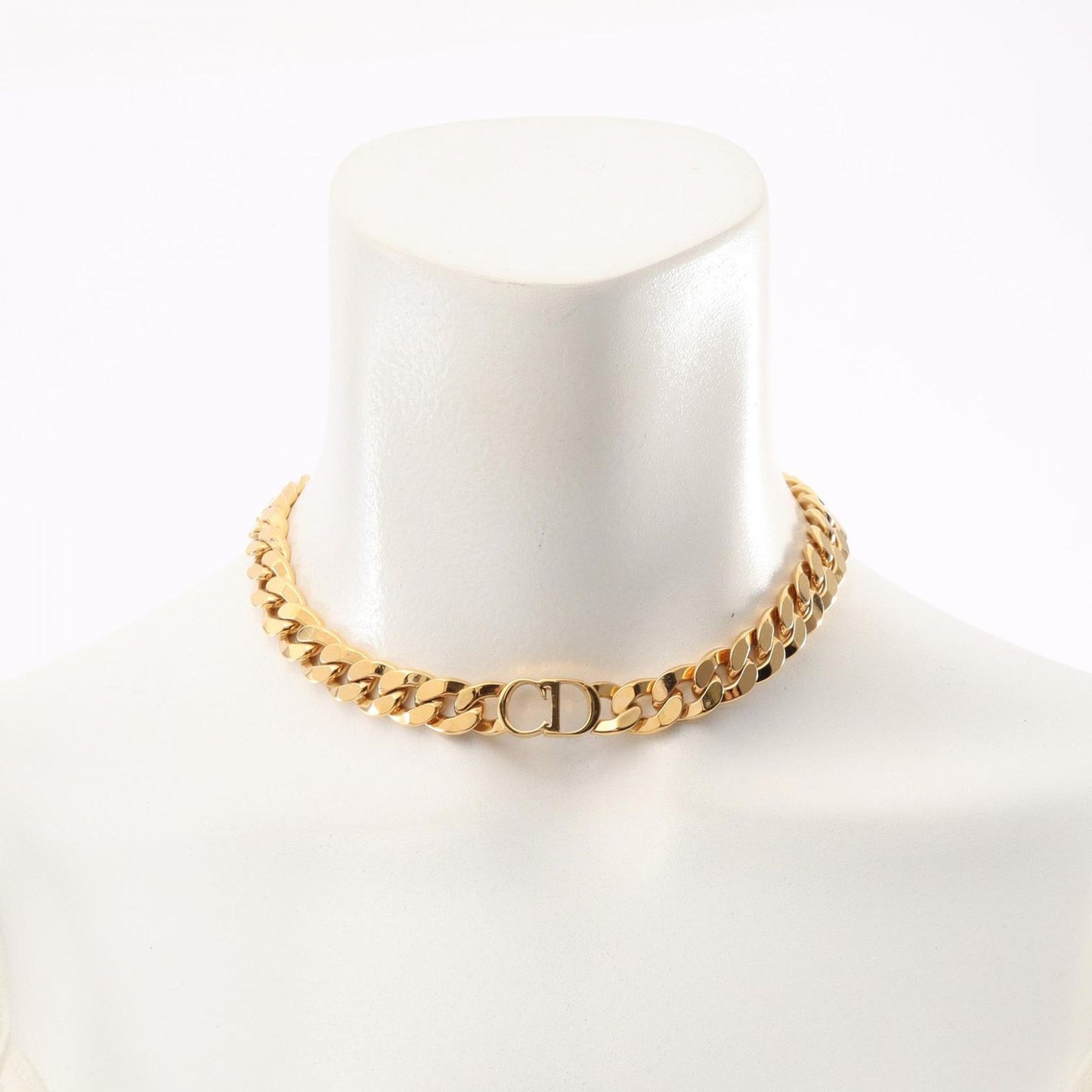 Dior CD Logo Gold Plated Choker Necklace - Unisex Elegance