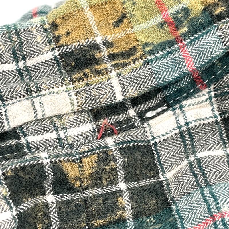 Faith Connexion Multi-Color Bleached Check Flannel Shirt for Men