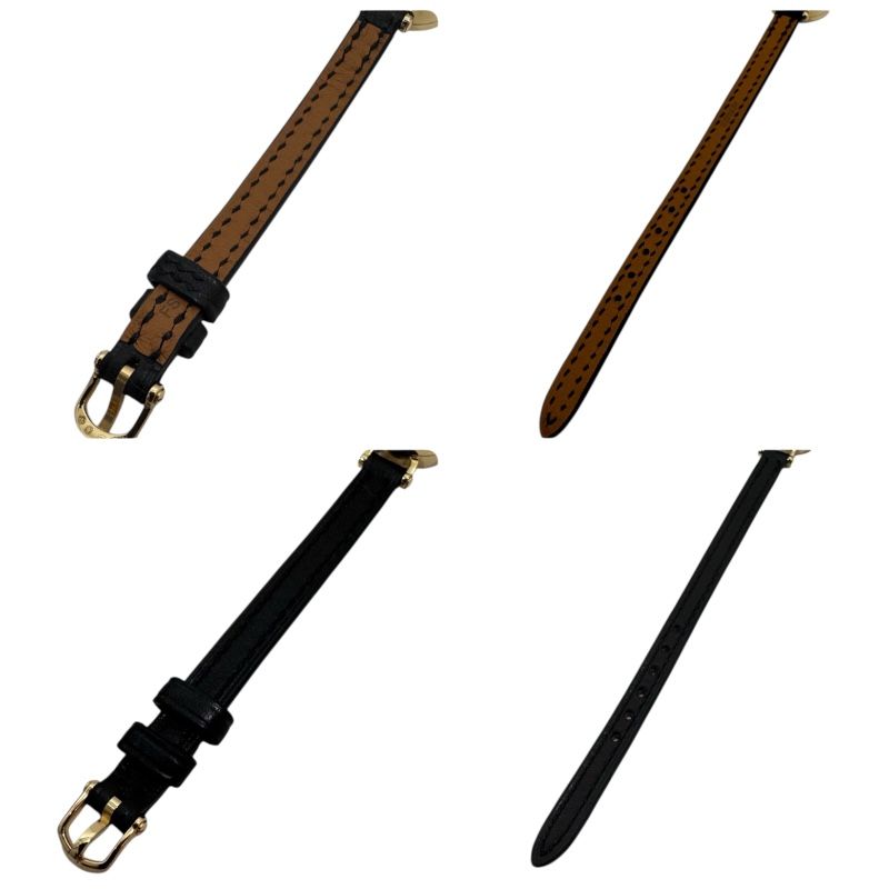 HERMES Faubourg FG1.186 White K18YG Leather Strap Quartz Ladies Watch