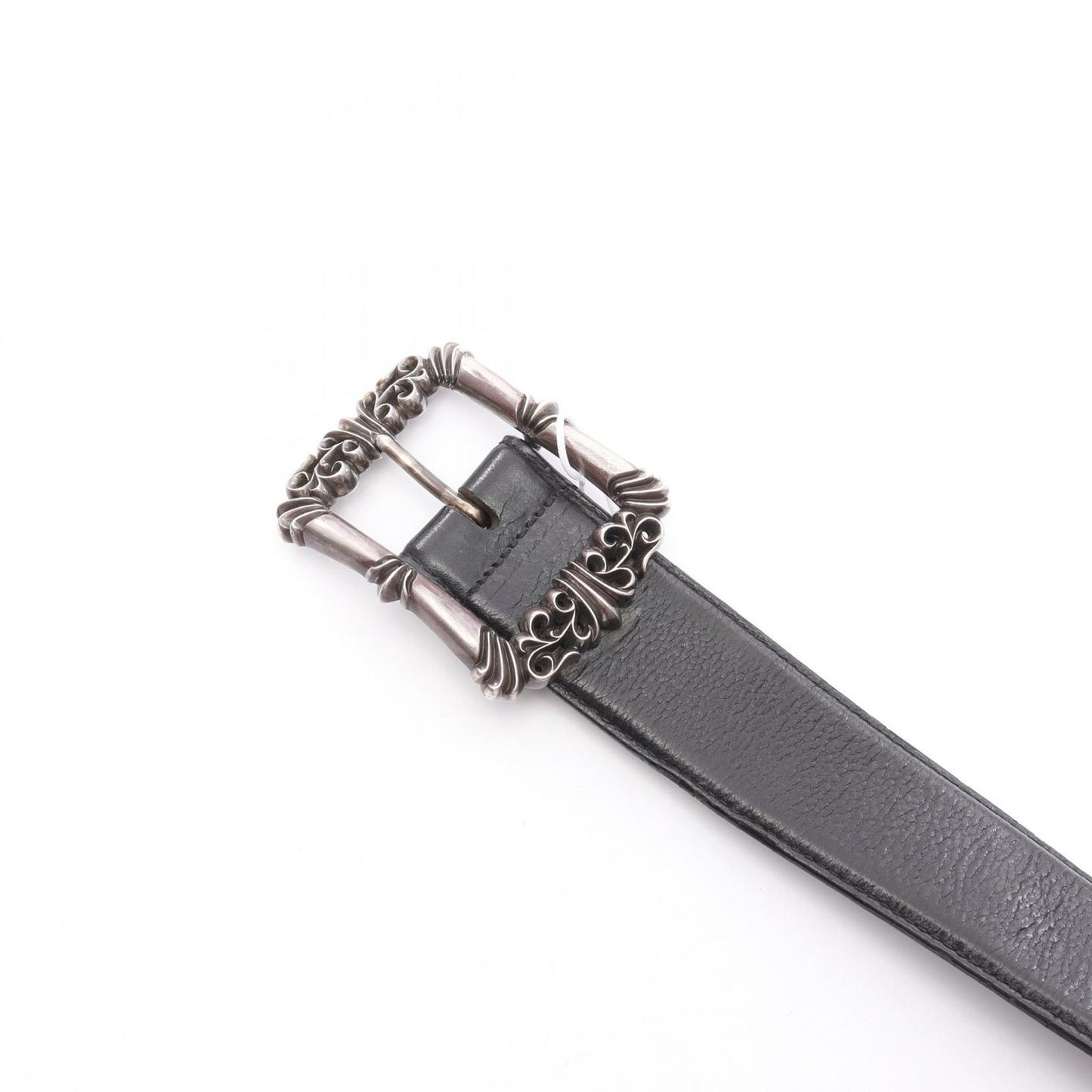 CHROME HEARTS 1.5inch OTJ Filigree Leather Belt - Black