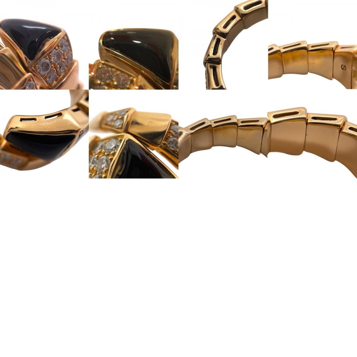 BVLGARI Serpenti Viper Ring in 750PG with Diamonds and Onyx