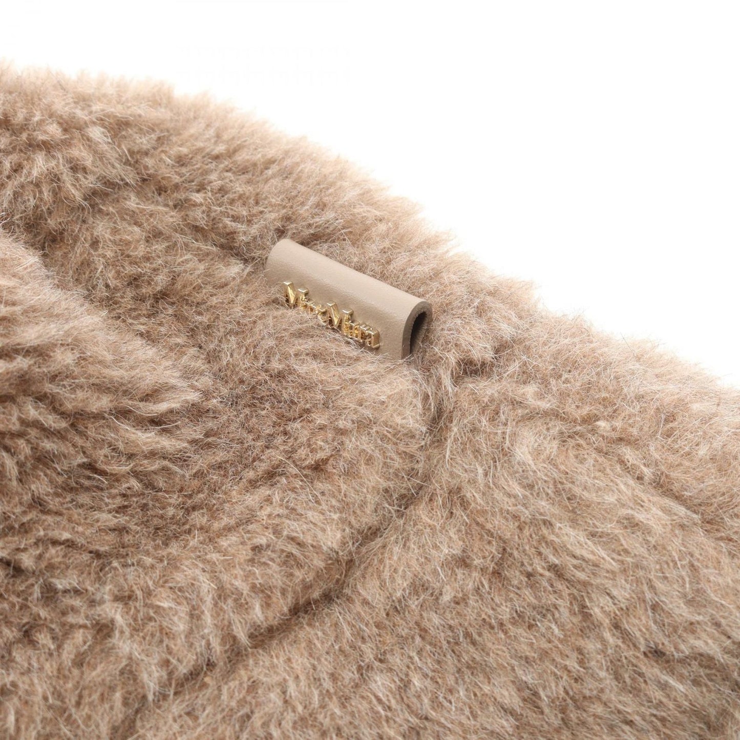 MAX MARA FIGURA1 Teddy Bear Silk Hat in Gray-Brown