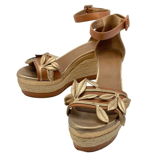 HERMES Brown Espadrille Sandals for Women - Size 37.5
