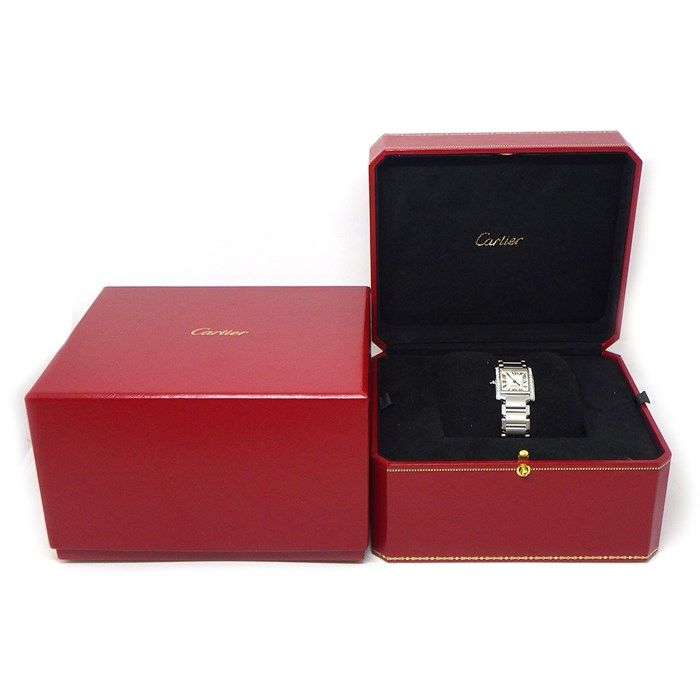 Cartier Tank Française SM W4TA0008 Diamond Bezel Watch