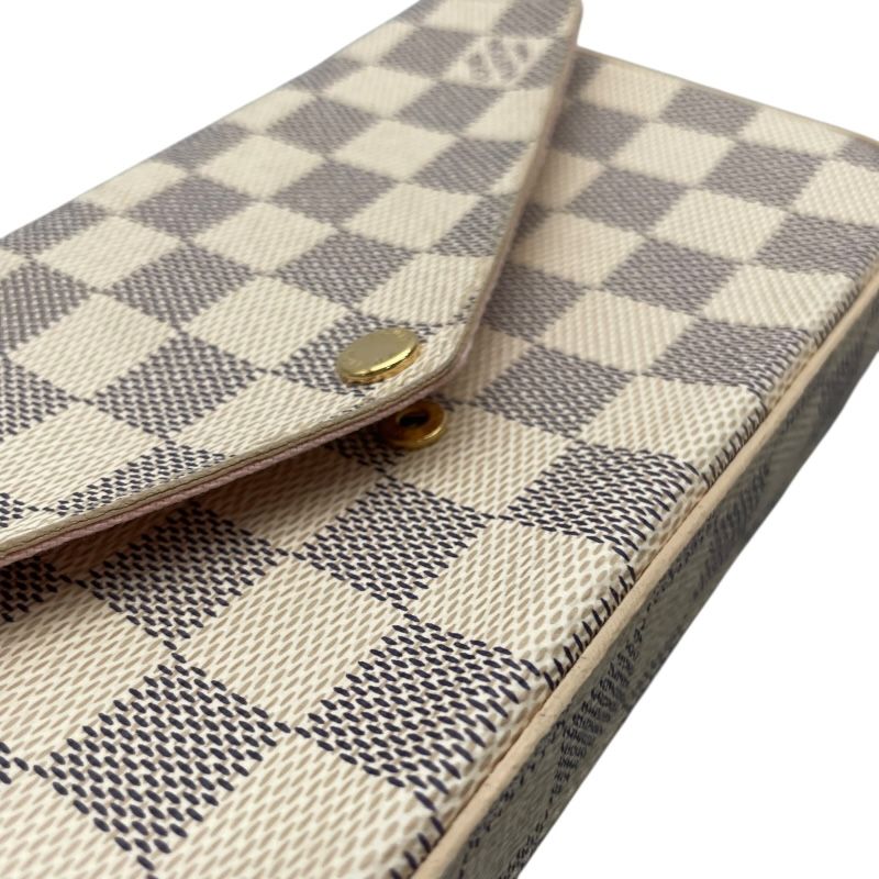 Louis Vuitton Pochette Felicie N63106 White Damier Azur Shoulder Bag