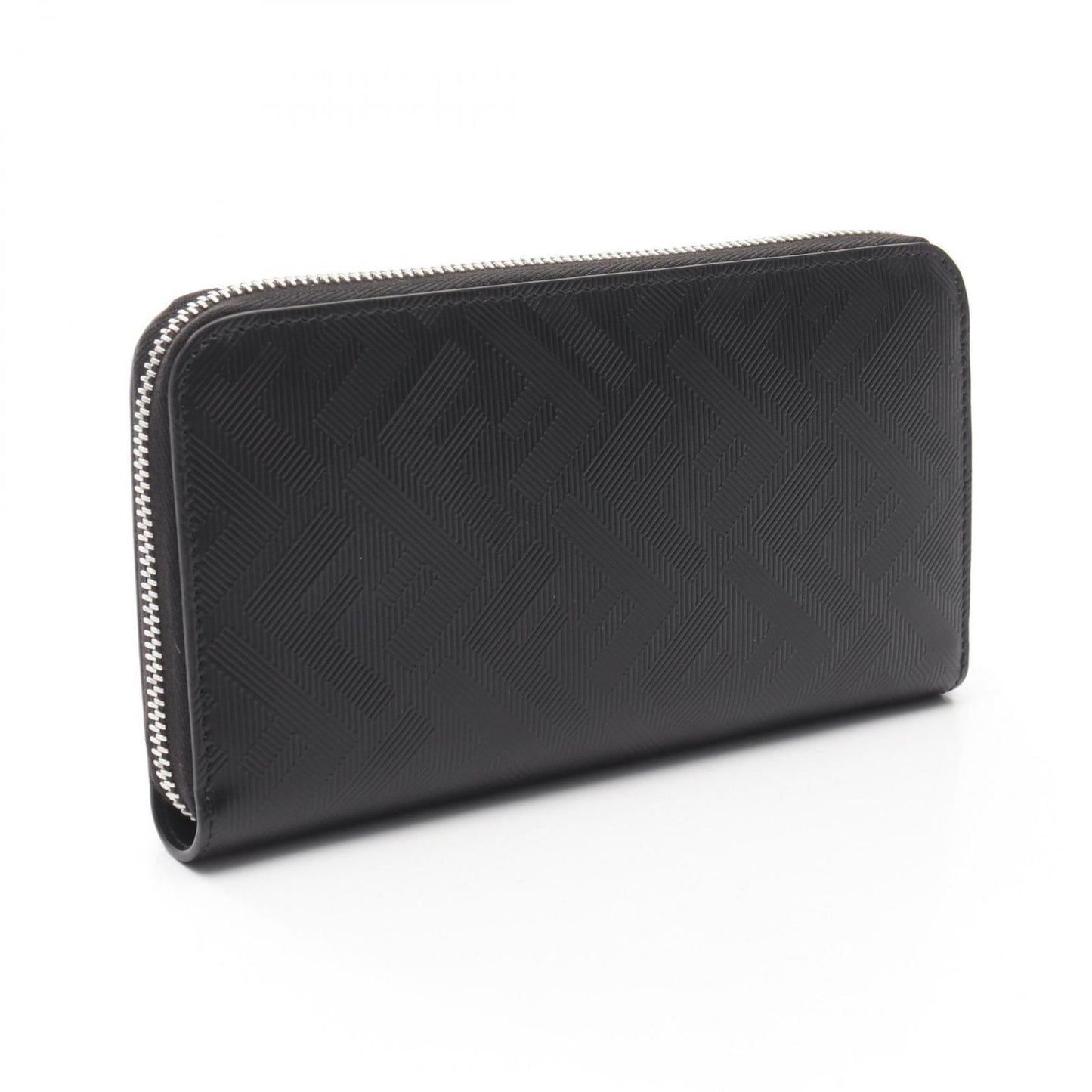 FENDI Shadow Zucca Round Long Wallet - Black Leather - Unisex