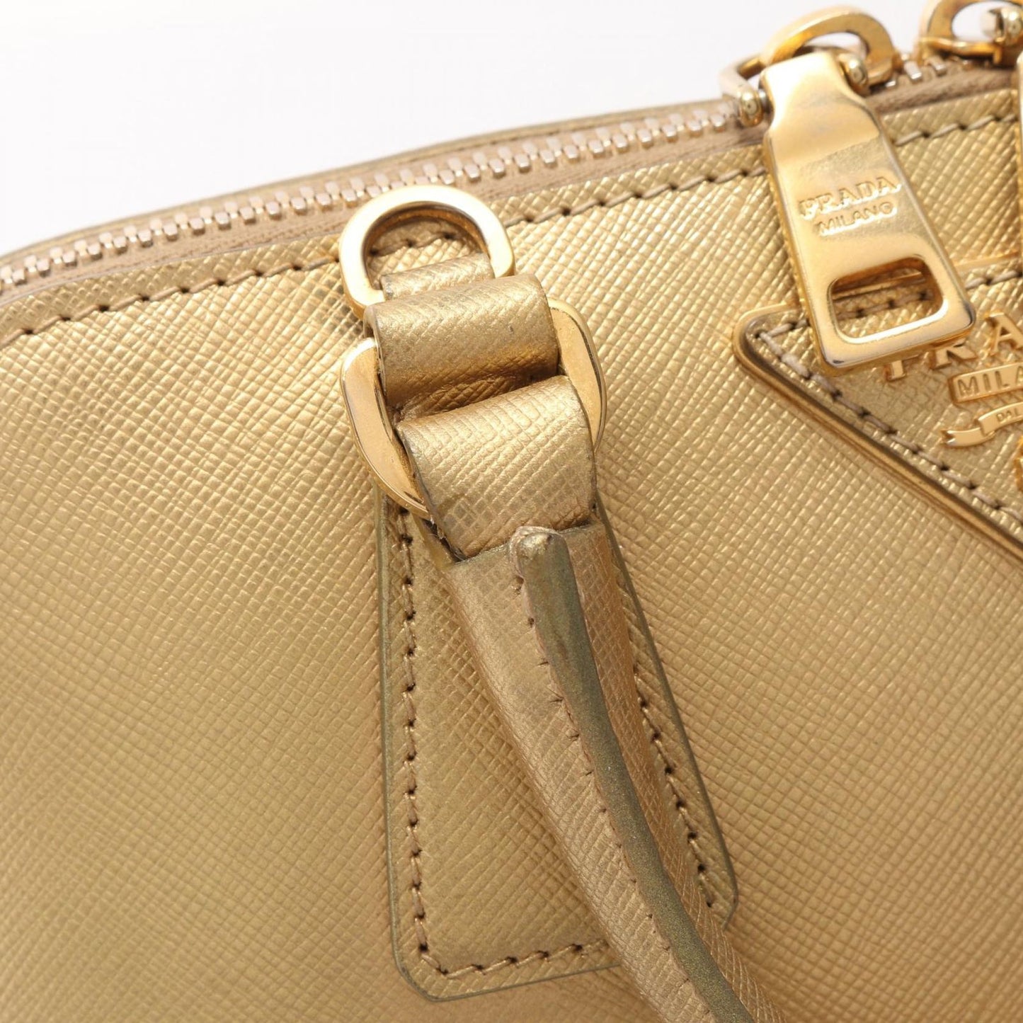 PRADA Saffiano Leather Handbag - Timeless Elegance in Gold