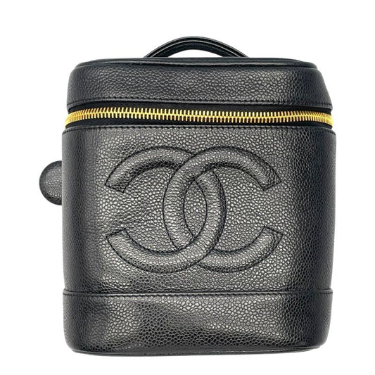 CHANEL Vanity A01998 Black Caviar Skin Handbag - Timeless Elegance